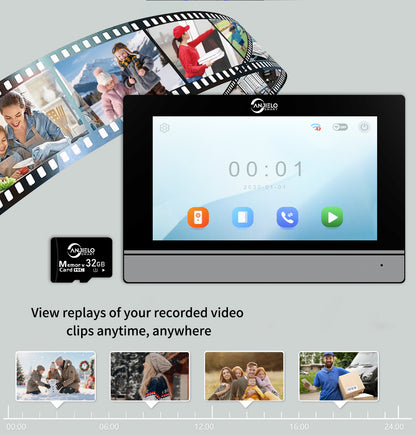AnjieloSmart Latest Video Door Phone Access Control System - 1080P HD, IC Card & NFC Unlock, 7/10-inch Touchscreen Indoor Monitor, Tuya App Support