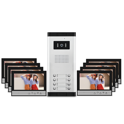 AnjieloSmart Tuya Wifi 9 inch Video Door Phone Intercom System for 2/3/4/5/6/8/10/12 Villa video Intercom