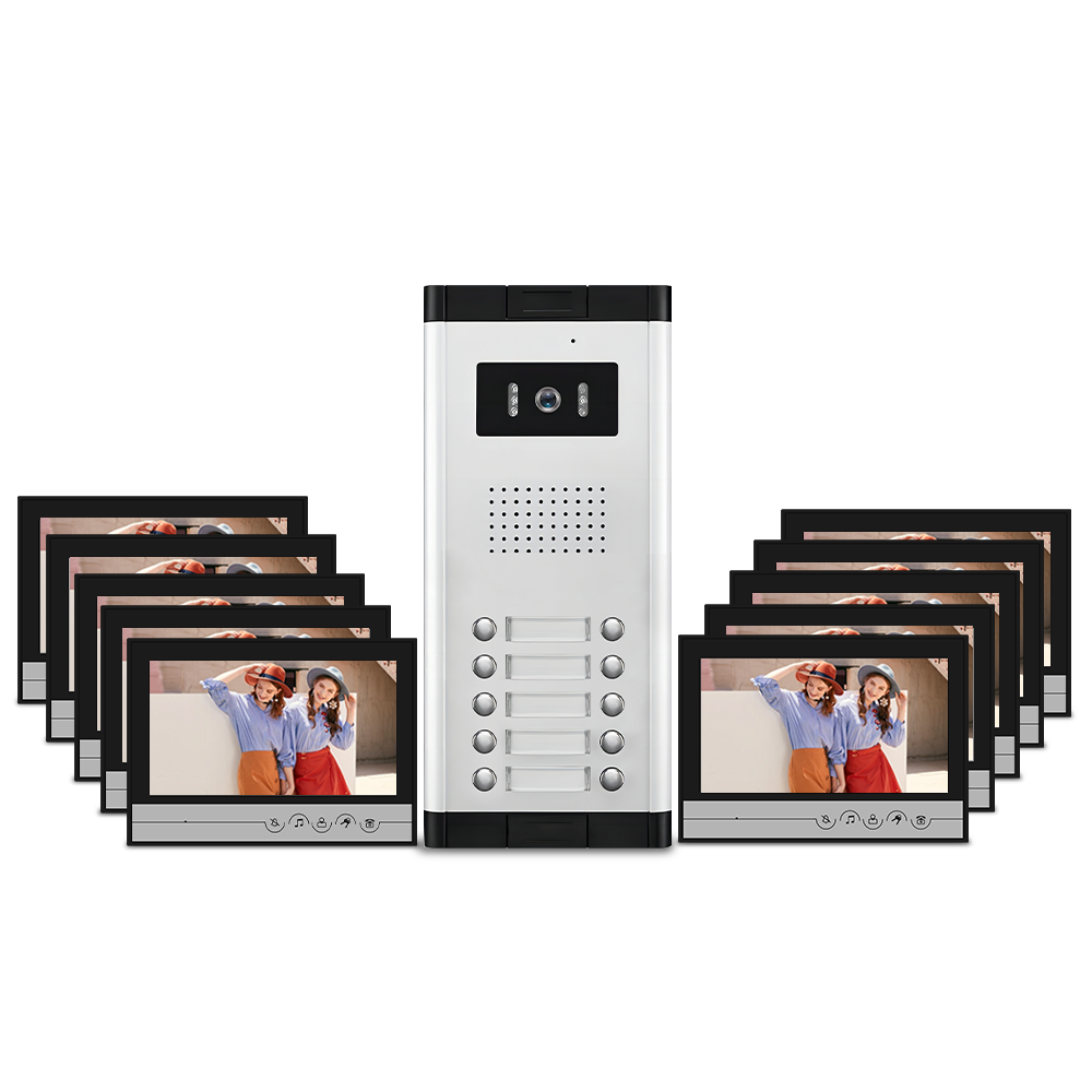 AnjieloSmart Tuya Wifi 9 inch Video Door Phone Intercom System for 2/3/4/5/6/8/10/12 Villa video Intercom