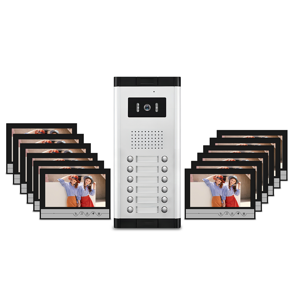 AnjieloSmart Tuya Wifi 9 inch Video Door Phone Intercom System for 2/3/4/5/6/8/10/12 Villa video Intercom