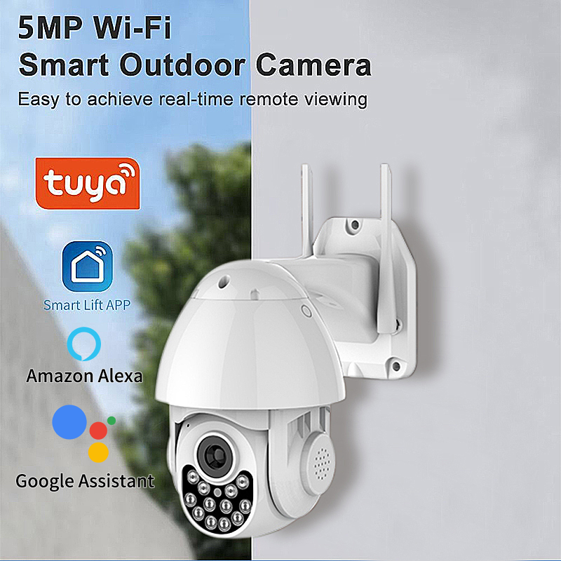AnjieloSmart Outdoor PTZ Security IP Camera: 360° Panoramic HD Full-Color Night Vision, Waterproof, Wireless WiFi Remote Monitoring