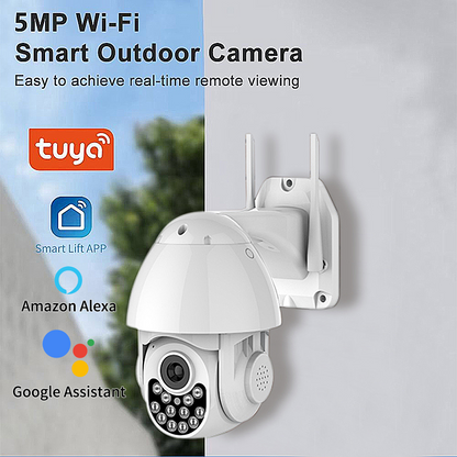 AnjieloSmart Outdoor PTZ Security IP Camera: 360° Panoramic HD Full-Color Night Vision, Waterproof, Wireless WiFi Remote Monitoring
