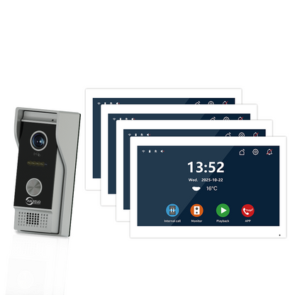 Anjielo 10 Inch Touch Screen 1080P Doorbell Camera Wired Video IC Unlock for Villa Home TUYA Video Intercom Door Phone Kit