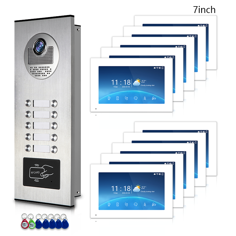 Anjielo 7 Inch 4-Wire Screen Villa Apartment Tuya Smart Life  Motion Detection Video Intercom System