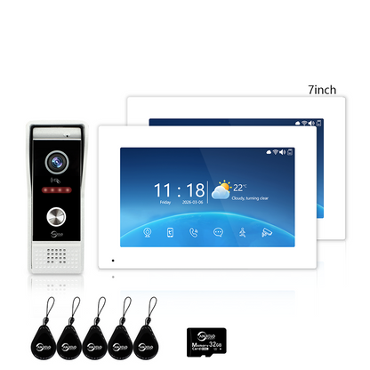 Anjielo Smart 4-Wire Video Intercom SystemPhoto Frame Background Music MotionDetection with Infrared Night Vision 3 in 1 Video Intercom System