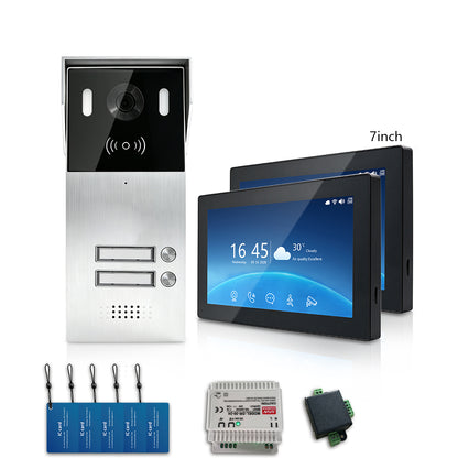 Anjielo Smart 2-Wire Multi-Tenant Video Intercom System Tuya APP Remote Unlock Wired Video Door Phone for Apartment Townhouse
