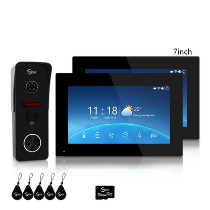 3 in 1 WiFi Smart Unlock RFID Card for Home Villa 32G Video Doorbell Office Intercom with Anti-Peep Keypad & Auto-Lock Function