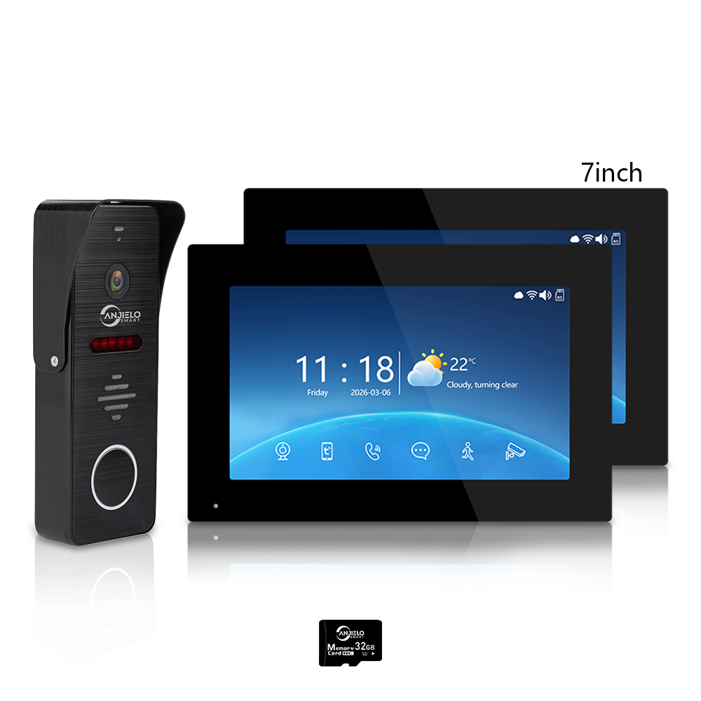 Tuya WiFi 4-Wire Video Door Phone Intercom | IP65 Waterproof Door Station + 7/10 Inch Touch Indoor Monitor for Villa