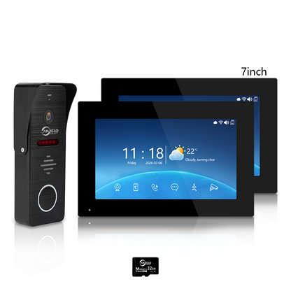 Tuya WiFi 4-Wire Video Door Phone Intercom | IP65 Waterproof Door Station + 7/10 Inch Touch Indoor Monitor for Villa