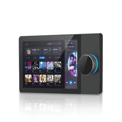 Anjielo 10-inch high-definition multi-functional central controller host with built-in knobs, wall-mounted and concealed installation structure, and remote app control capability.