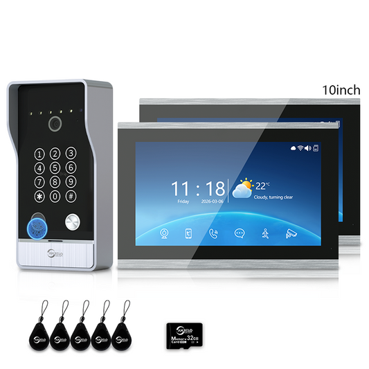 Anjielo 7/10 Inch Tuya 1080P Video Doorphone 4-Wire WiFi Smart Home Intercom System Waterproof Fingerprint Unlock