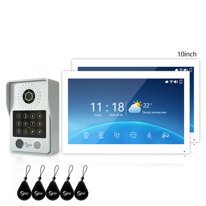 Anjielo Latest 4 wire Video Intercom System Video Doorbell Photo Frame 5 in 1 unlocking MotionDetection with Infrared Night Vision Intercom System for Apartment Home Villa