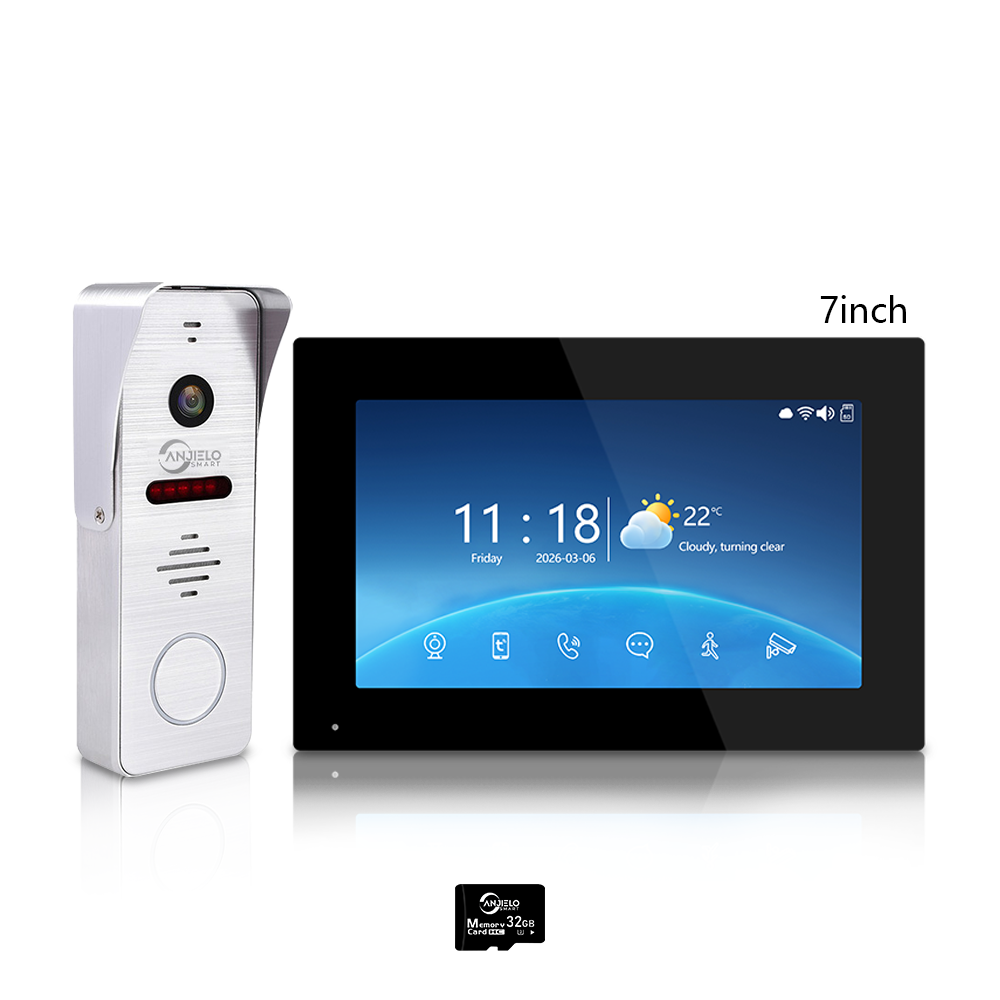 Tuya WiFi 4-Wire Video Door Phone Intercom | IP65 Waterproof Door Station + 7/10 Inch Touch Indoor Monitor for Villa