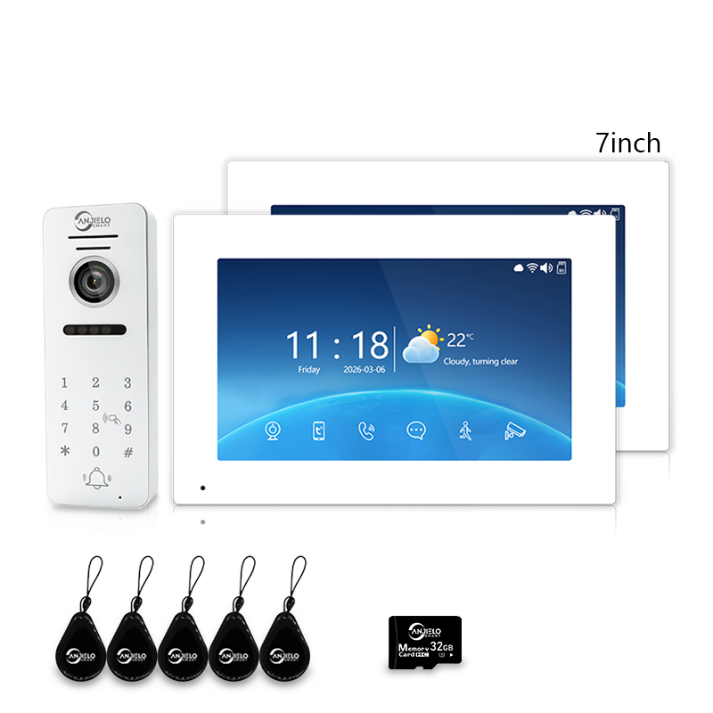 Anjielo 7 Inch 10 Inch Touch Monitor 4 Wire Tuya Video Intercom System Tuya Smart Life APP For Villa Home Security