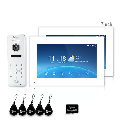 Anjielo 7 Inch 10 Inch Touch Monitor 4 Wire Tuya Video Intercom System Tuya Smart Life APP For Villa Home Security