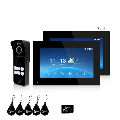 Anjielo Smart 4-Wire Tuya Video Intercom System 7/10 Inch Touch Screen Multi Family Video Door Phone 1080P IR Night Vision RFID Card Unlock