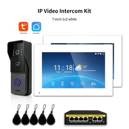 Anjielo Tuya IP Video Intercom System, 1080P Villa Video Door Phone with Remote Unlock, Infrared Night Vision, Motion Detection