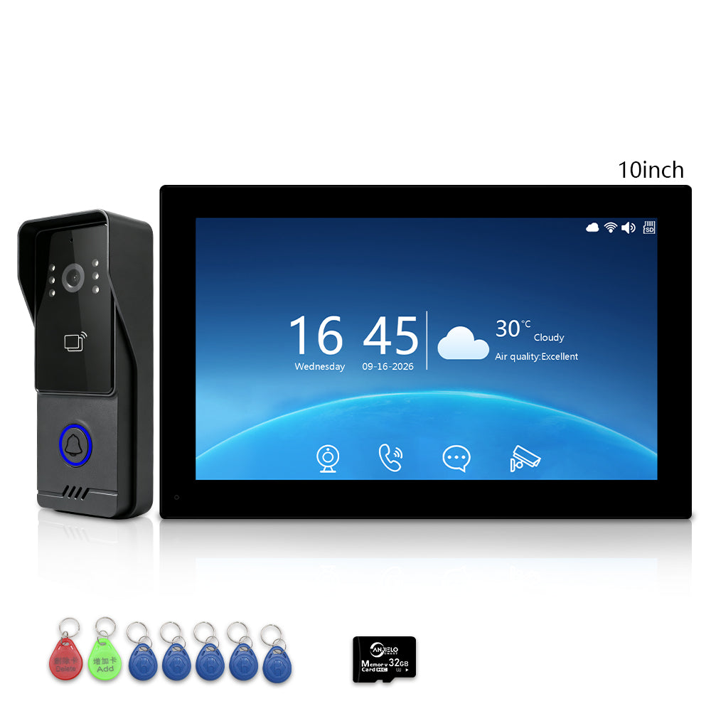 Anjielo Tuya Smart Home Two-wire Video Door Phone 7/10 Inch Touch Screen Indoor Monitor Motion Detection Intercom System