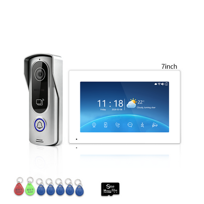 4-Wire Tuya Smart Video Intercom Kit, 7/10 Inch Touch Indoor Monitor, RFID Card & App Remote Unlock Villa Door Phone