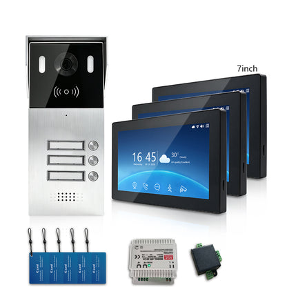 Anjielo Smart 2-Wire Multi-Tenant Video Intercom System Tuya APP Remote Unlock Wired Video Door Phone for Apartment Townhouse