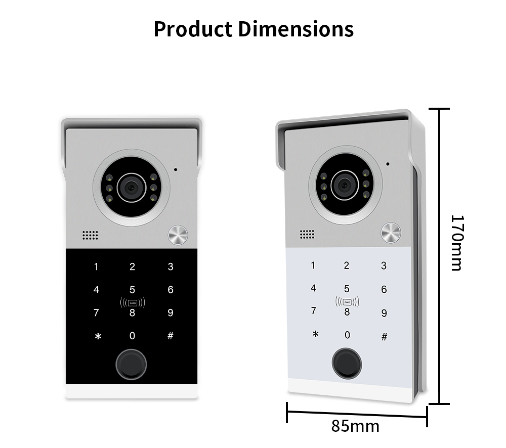 AnjieloSmart 1080P Tuya Smart Video Intercom System Video Doorbell Camera with RFID Card Unlcok Fingerprint and Passcode Unlock for Apartment