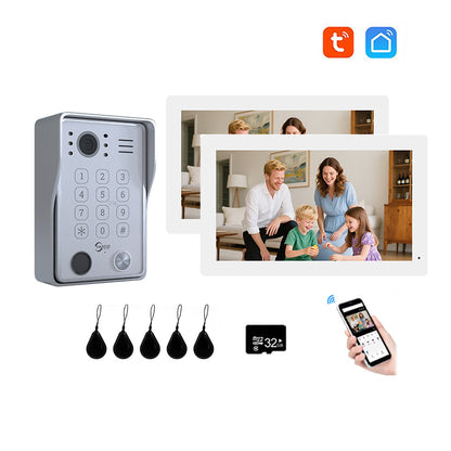Anjielo Smart Wifi Doorbell Cam Video Intercom System by Tuya Wifi- 1080p HD Security and Multiple Unlock Options Including RFID Cards Support IP Camera