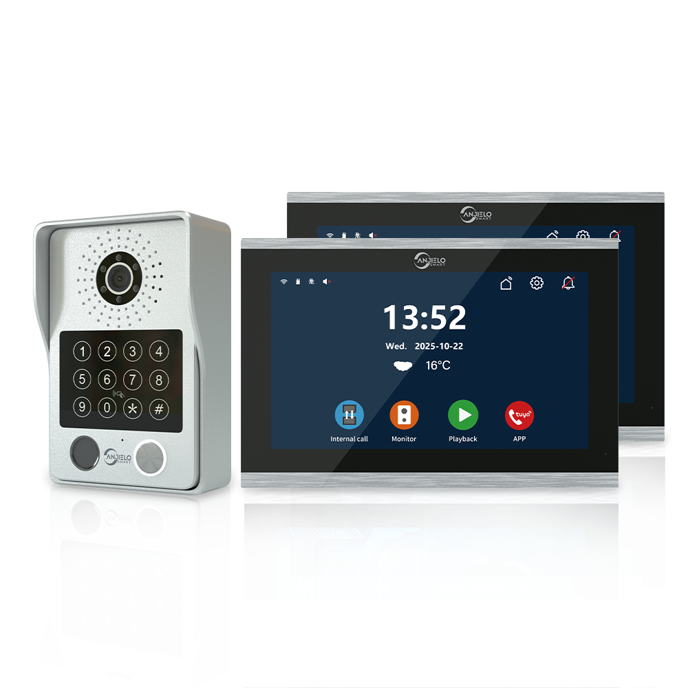 Anjielo Smart Advanced 4 Wired Smart Video Intercoms System Door Access Control Device with Clear Audio & Visual Connectivity Support IP Camera