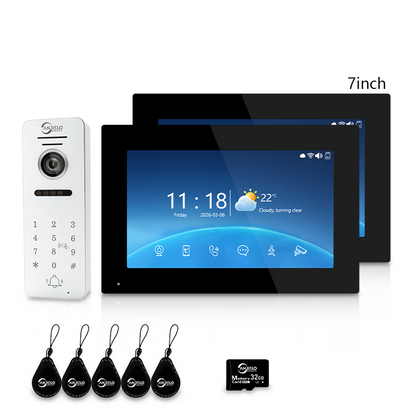 Anjielo 7 Inch 10 Inch Touch Monitor 4 Wire Tuya Video Intercom System Tuya Smart Life APP For Villa Home Security