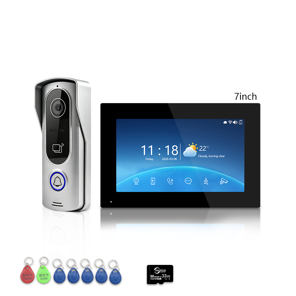 4-Wire Tuya Smart Video Intercom Kit, 7/10 Inch Touch Indoor Monitor, RFID Card & App Remote Unlock Villa Door Phone