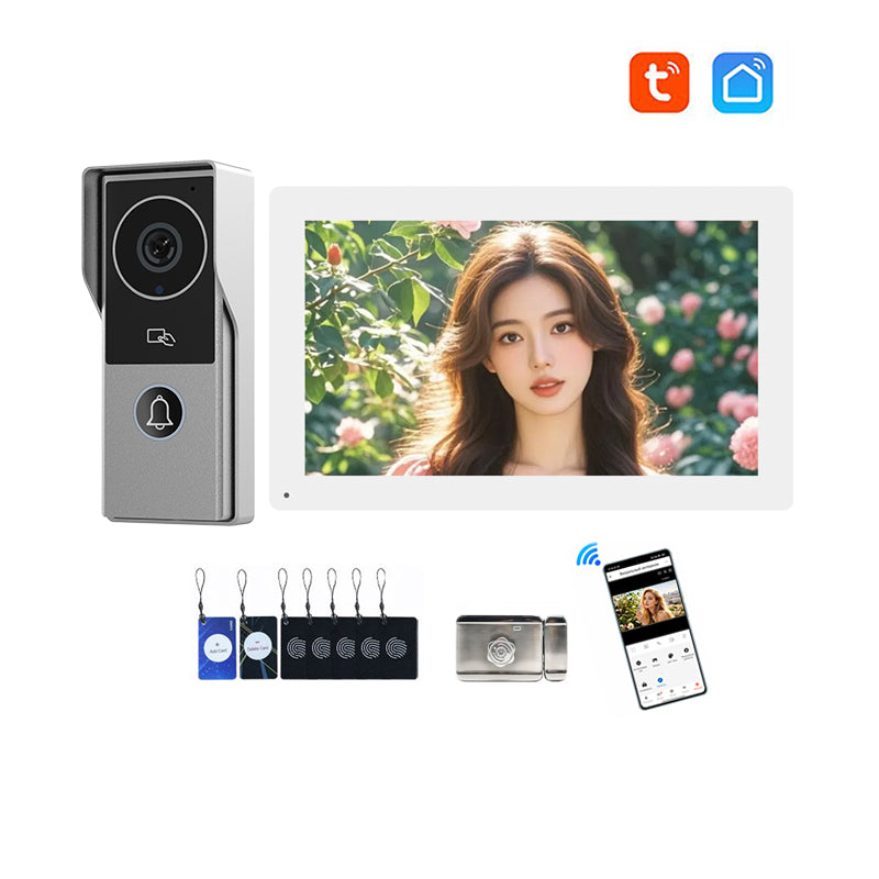 ANJIELO Smart Security Intercom System with 1080P 7/10-inch Touch Screen and Waterproof Door Phone, 140° Ultra-wide-angle Monitoring For Home