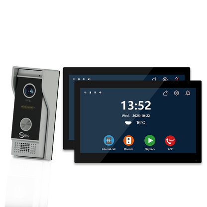 Anjielo 10 Inch Touch Screen 1080P Doorbell Camera Wired Video IC Unlock for Villa Home TUYA Video Intercom Door Phone Kit
