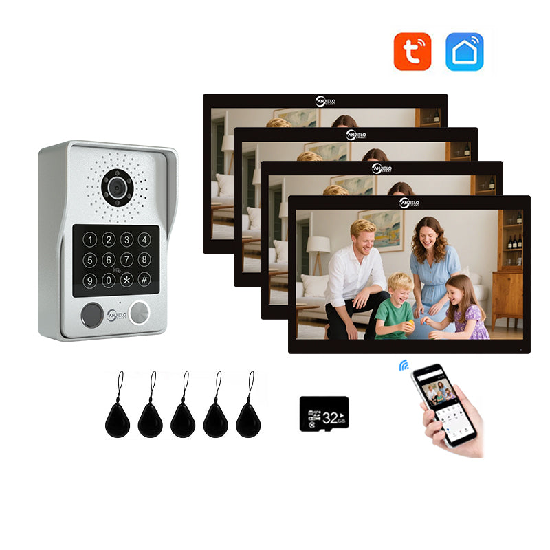Anjielo Smart Advanced 4 Wired Smart Video Intercoms System Door Access Control Device with Clear Audio & Visual Connectivity Support IP Camera