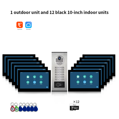 AnjieloSmart Newest Building Video Intercom System Tuya Wifi 1080P with 7/10 Inch Monitor for Multi Apartment