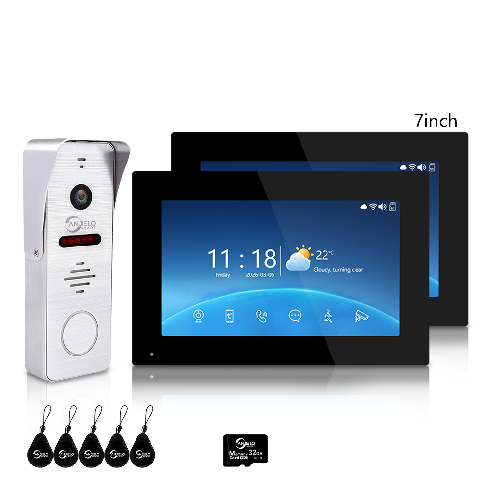 Tuya WiFi 4-Wire Video Door Phone Intercom | IP65 Waterproof Door Station + 7/10 Inch Touch Indoor Monitor for Villa