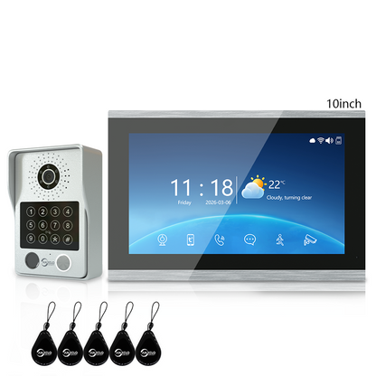 Anjielo Latest 4 wire Video Intercom System Video Doorbell Photo Frame 5 in 1 unlocking MotionDetection with Infrared Night Vision Intercom System for Apartment Home Villa
