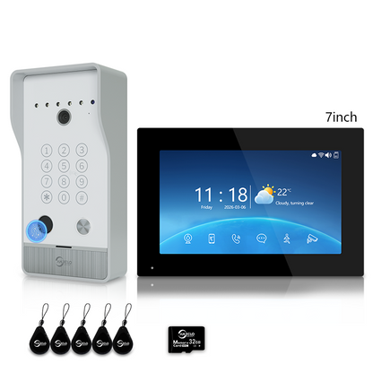Anjielo 7/10 Inch Tuya 1080P Video Doorphone 4-Wire WiFi Smart Home Intercom System Waterproof Fingerprint Unlock