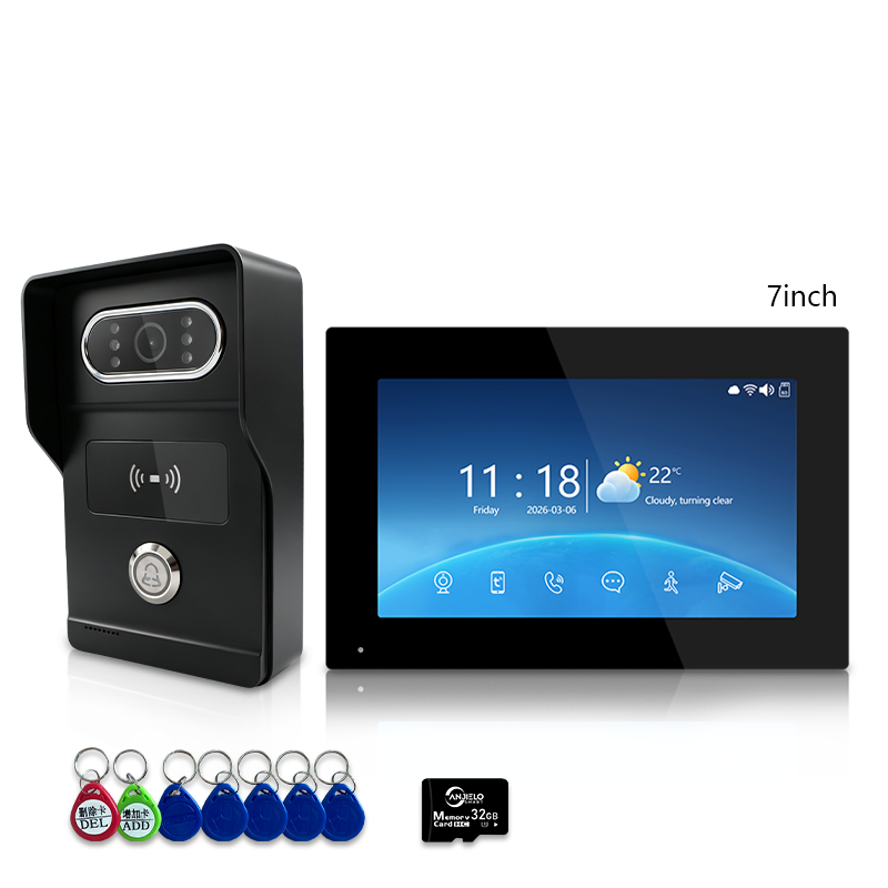 Anjielo Tuya Smart Home Villa Security Video Doorbell Infrared Night Vision 4 Wire Video Intercom System