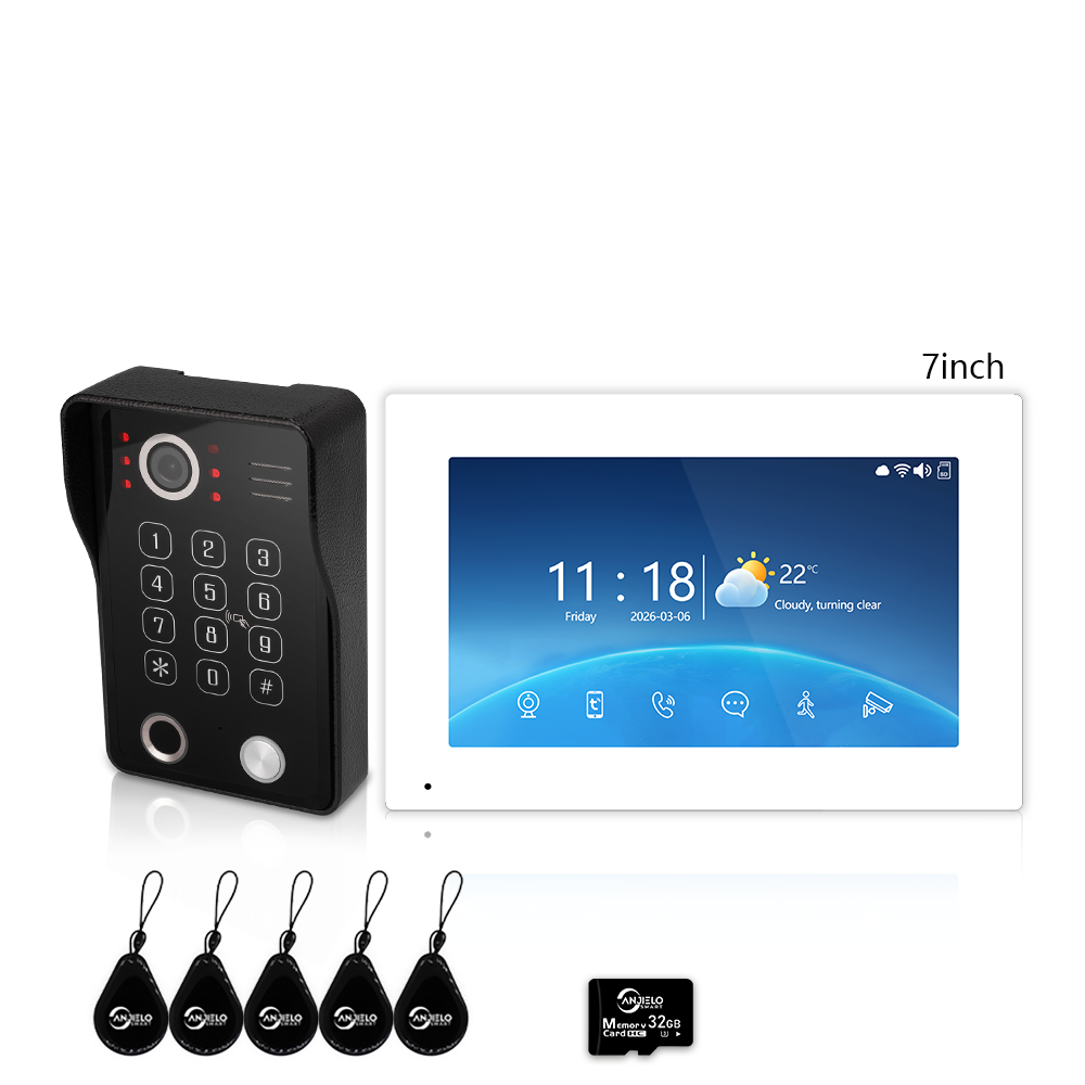 Anjielo 1080P Villa Video Intercom Tuya Smart IP65 Waterproof  4 Wire 5-in-1 Unlocking Video Intercom System