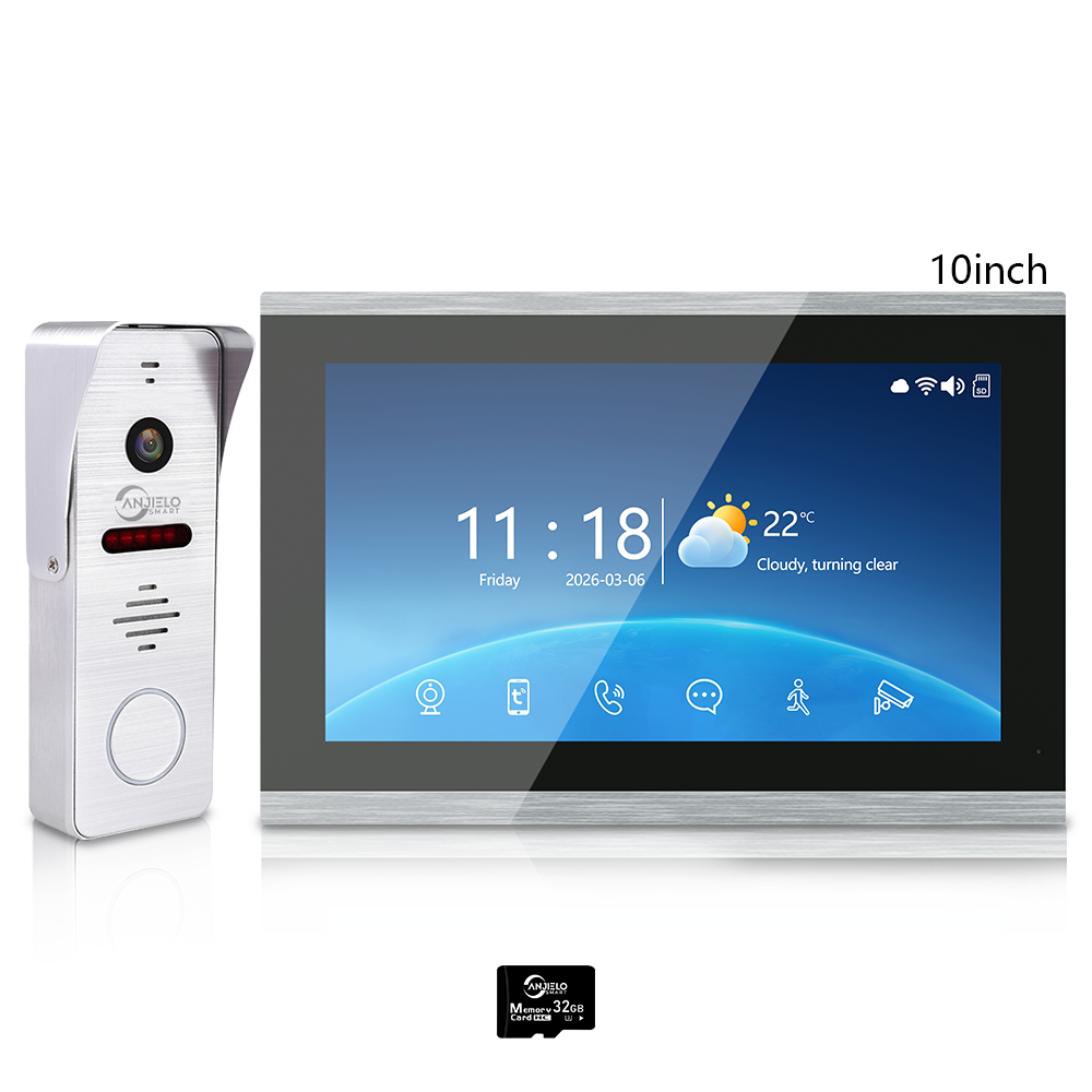 Tuya WiFi 4-Wire Video Door Phone Intercom | IP65 Waterproof Door Station + 7/10 Inch Touch Indoor Monitor for Villa