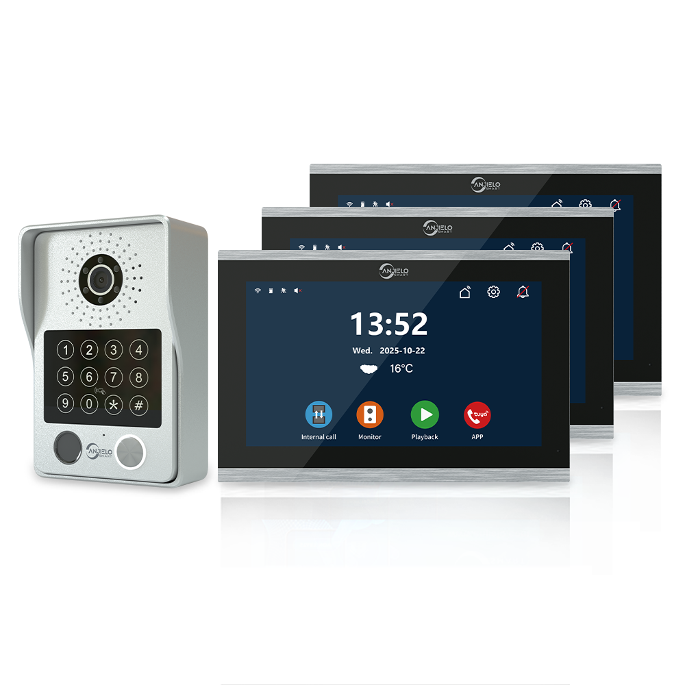 Anjielo Smart Advanced 4 Wired Smart Video Intercoms System Door Access Control Device with Clear Audio & Visual Connectivity Support IP Camera