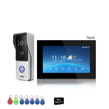 Anjielo 4-Wire Video Intercom | 7/10" Touch Screen Tuya Video Doorbell, IP65, RFID Remote Unlock, Night Vision Motion Detection
