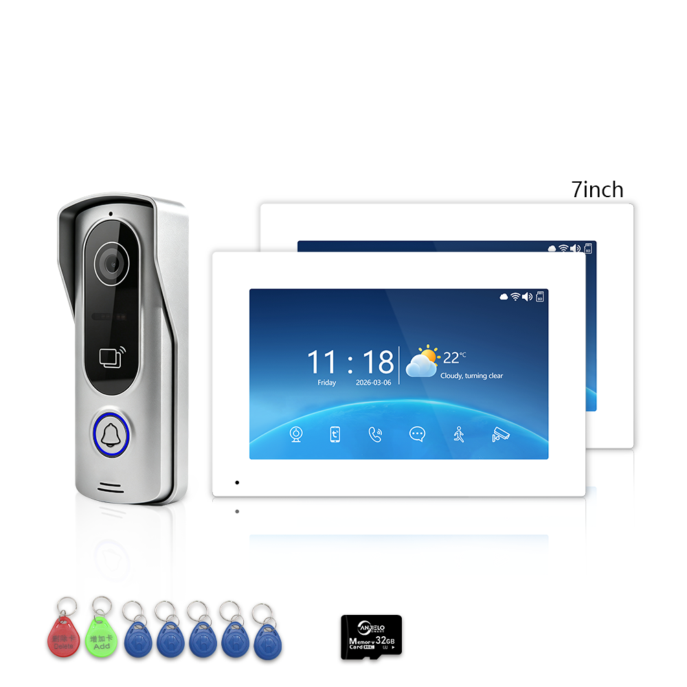 4-Wire Tuya Smart Video Intercom Kit, 7/10 Inch Touch Indoor Monitor, RFID Card & App Remote Unlock Villa Door Phone