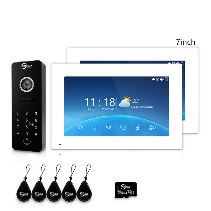 Anjielo 7 Inch 10 Inch Touch Monitor 4 Wire Tuya Video Intercom System Tuya Smart Life APP For Villa Home Security