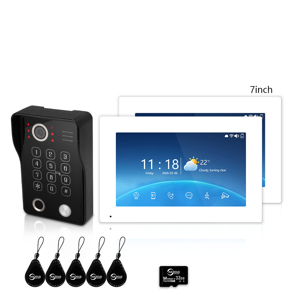 Anjielo 1080P Villa Video Intercom Tuya Smart IP65 Waterproof  4 Wire 5-in-1 Unlocking Video Intercom System
