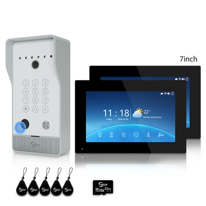 Anjielo 7/10 Inch Tuya 1080P Video Doorphone 4-Wire WiFi Smart Home Intercom System Waterproof Fingerprint Unlock