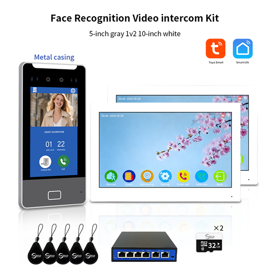 AnjieloSmart Newest Facial Recognition Video Intercom Multi-screen Display  IP AI Terminal For Multi-Apartment
