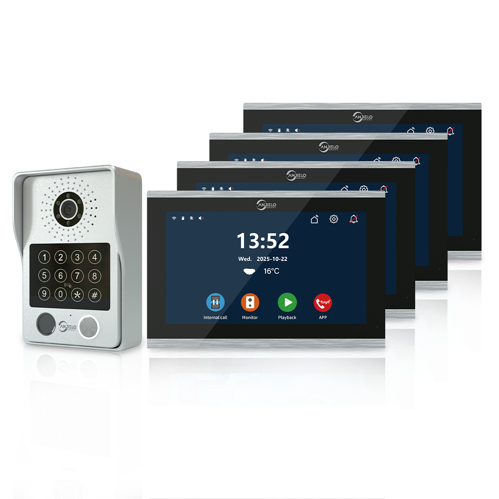 Anjielo Smart Advanced 4 Wired Smart Video Intercoms System Door Access Control Device with Clear Audio & Visual Connectivity Support IP Camera