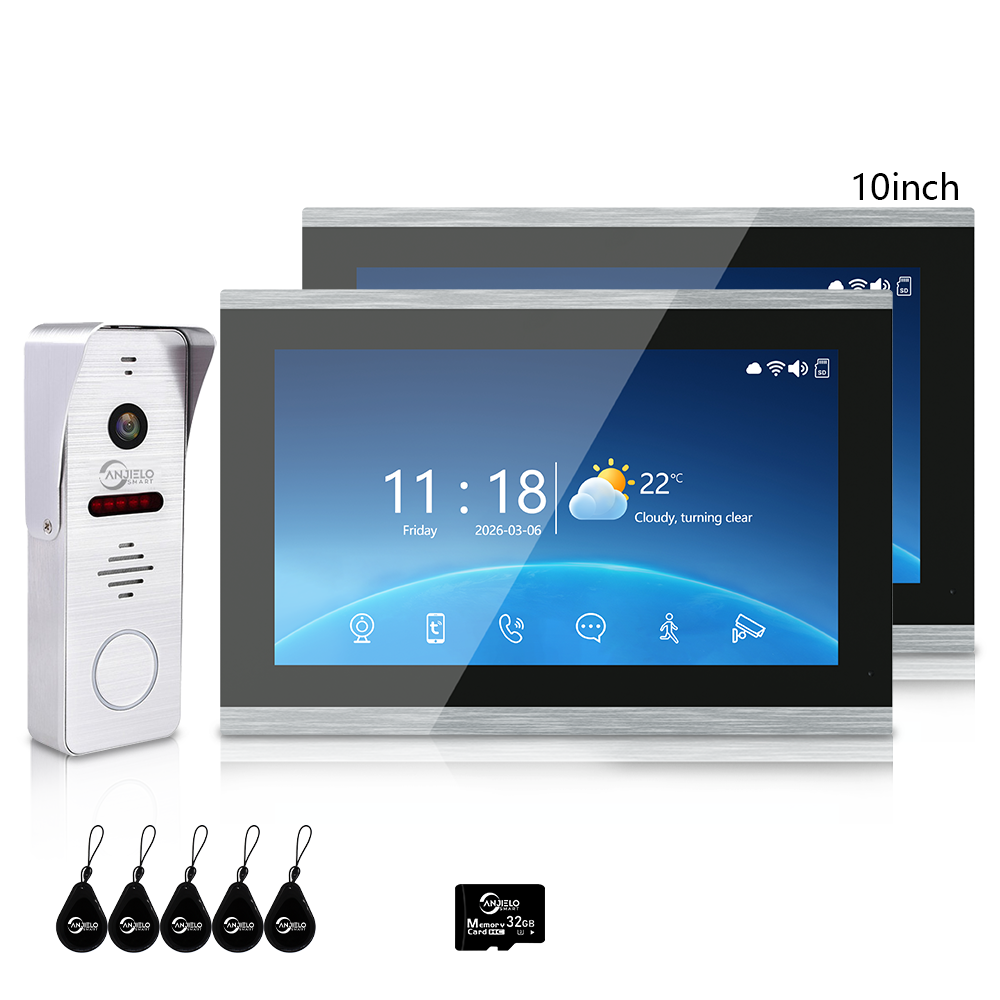 Tuya WiFi 4-Wire Video Door Phone Intercom | IP65 Waterproof Door Station + 7/10 Inch Touch Indoor Monitor for Villa