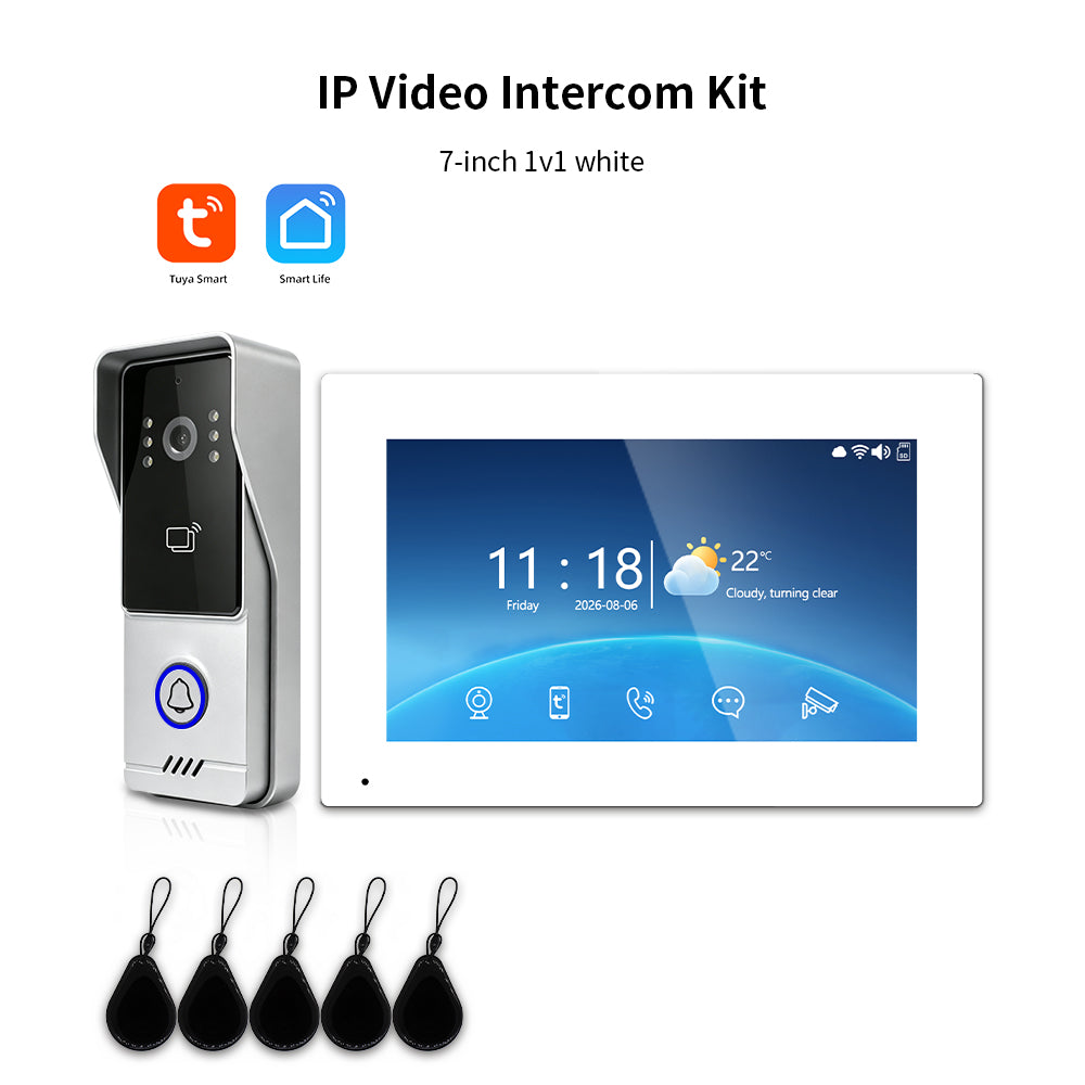 Anjielo Tuya IP Video Intercom System, 1080P Villa Video Door Phone with Remote Unlock, Infrared Night Vision, Motion Detection