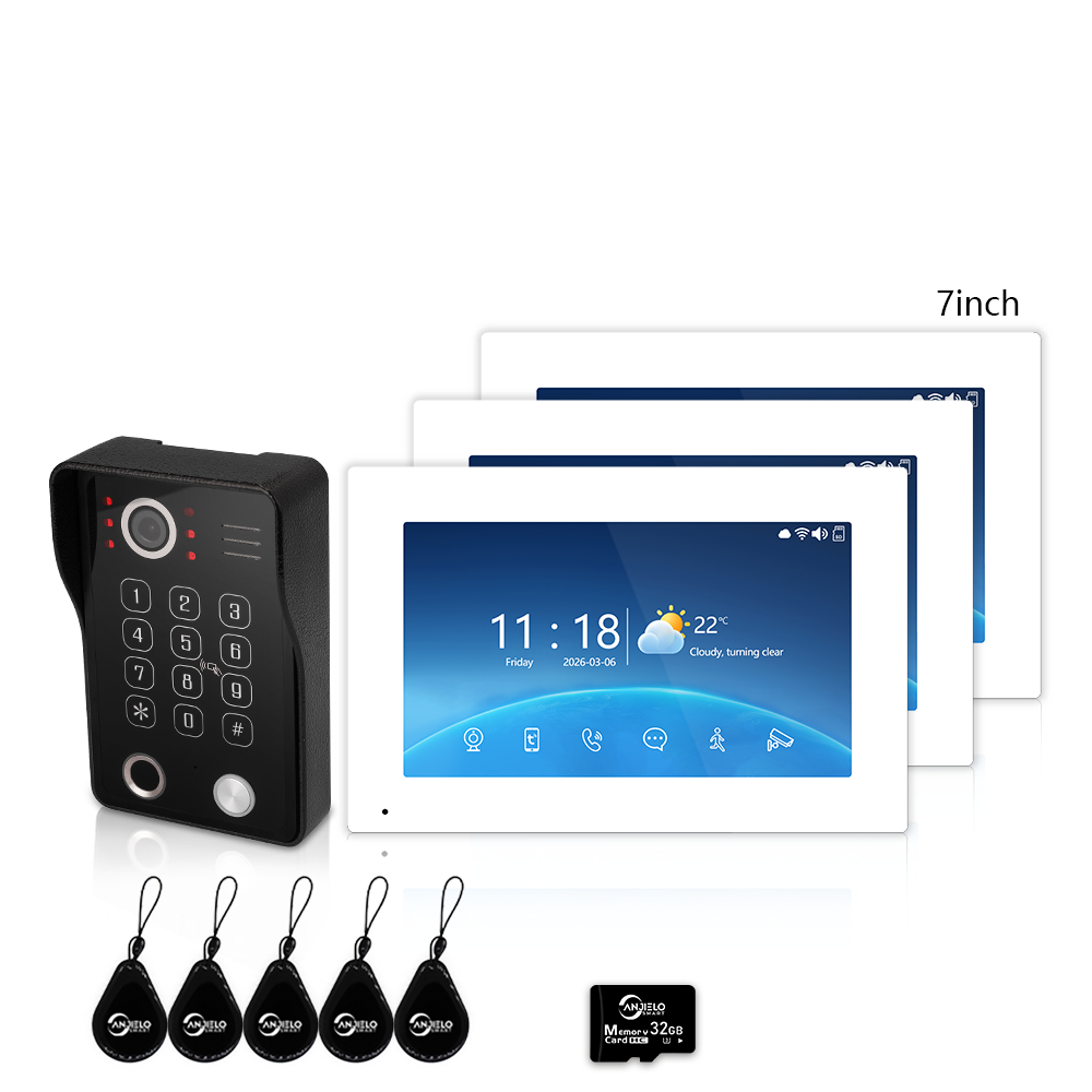 Anjielo 1080P Villa Video Intercom Tuya Smart IP65 Waterproof  4 Wire 5-in-1 Unlocking Video Intercom System